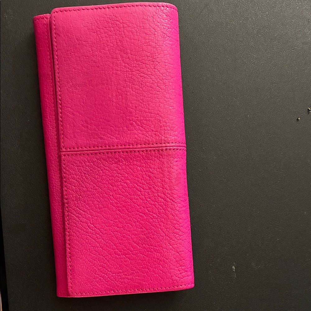 Vibrant Pink Leather Card Holder